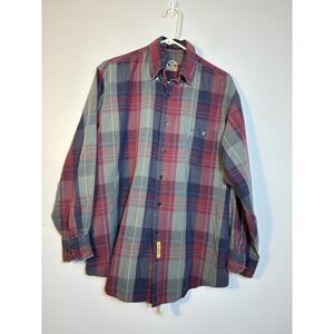 BD Baggies Original‎ Men's Large Multicolor Plaid Button-Up Cotton Shirt Preppy